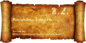 Macskásy László névjegykártya