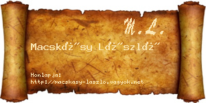Macskásy László névjegykártya