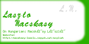 laszlo macskasy business card